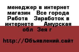 менеджер в интернет магазин - Все города Работа » Заработок в интернете   . Амурская обл.,Зея г.